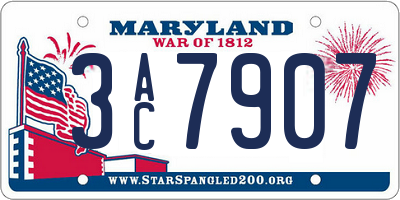 MD license plate 3AC7907