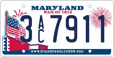MD license plate 3AC7911