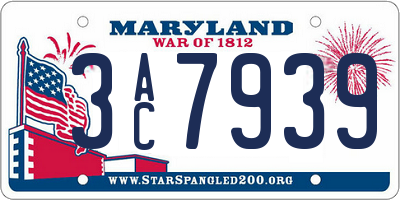 MD license plate 3AC7939