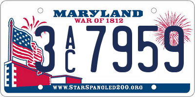 MD license plate 3AC7959
