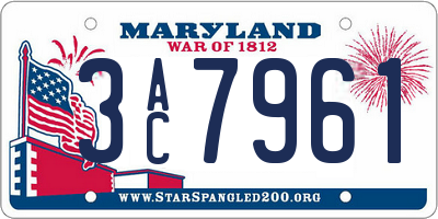 MD license plate 3AC7961