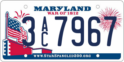MD license plate 3AC7967