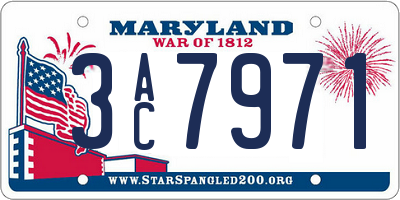 MD license plate 3AC7971