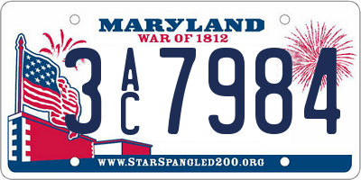 MD license plate 3AC7984