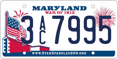 MD license plate 3AC7995