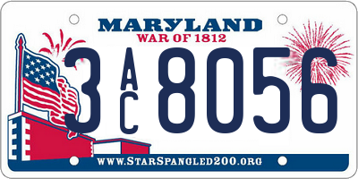MD license plate 3AC8056