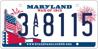 MD license plate 3AC8115