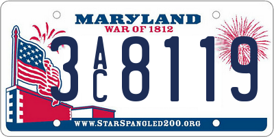 MD license plate 3AC8119