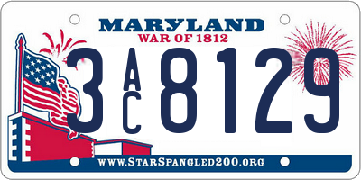 MD license plate 3AC8129