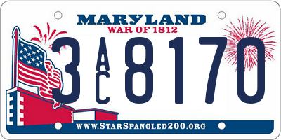 MD license plate 3AC8170