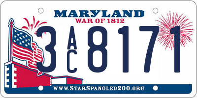 MD license plate 3AC8171