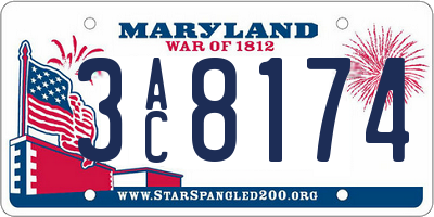 MD license plate 3AC8174
