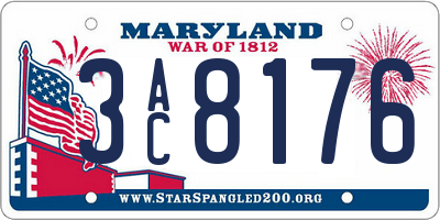 MD license plate 3AC8176