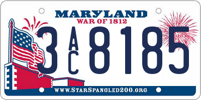 MD license plate 3AC8185