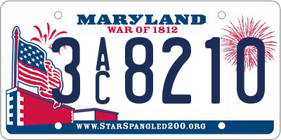 MD license plate 3AC8210