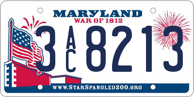 MD license plate 3AC8213