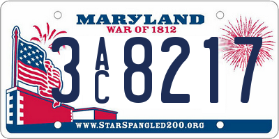 MD license plate 3AC8217