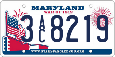 MD license plate 3AC8219