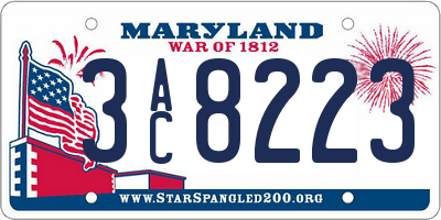 MD license plate 3AC8223