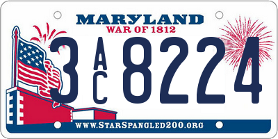 MD license plate 3AC8224