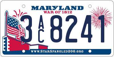 MD license plate 3AC8241