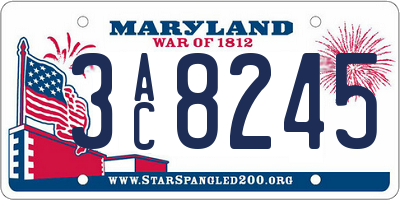 MD license plate 3AC8245