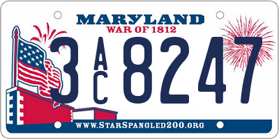 MD license plate 3AC8247
