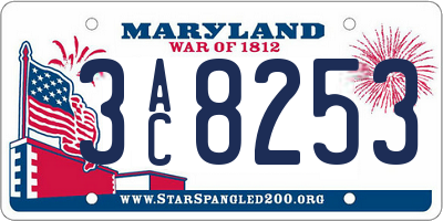 MD license plate 3AC8253