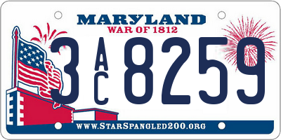 MD license plate 3AC8259