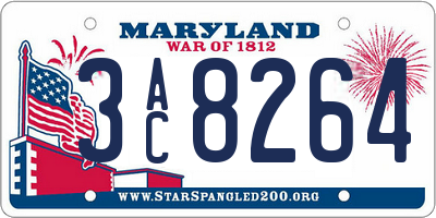 MD license plate 3AC8264