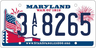 MD license plate 3AC8265