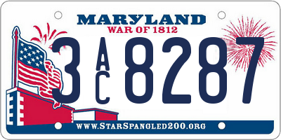 MD license plate 3AC8287