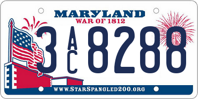 MD license plate 3AC8288
