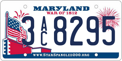 MD license plate 3AC8295