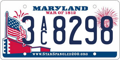 MD license plate 3AC8298
