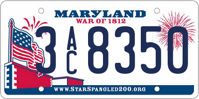 MD license plate 3AC8350
