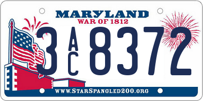 MD license plate 3AC8372