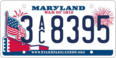 MD license plate 3AC8395