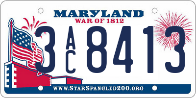 MD license plate 3AC8413