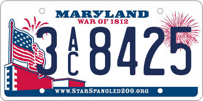 MD license plate 3AC8425