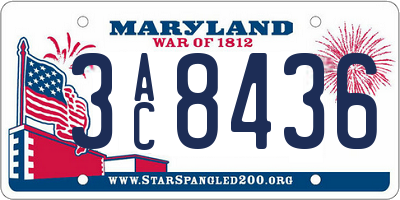 MD license plate 3AC8436