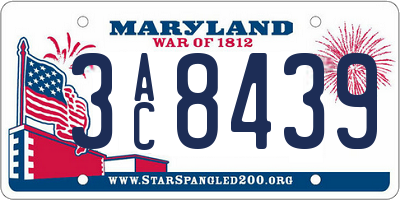MD license plate 3AC8439