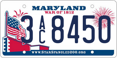 MD license plate 3AC8450