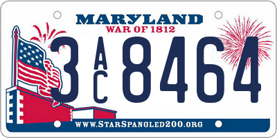 MD license plate 3AC8464