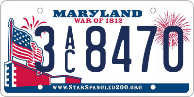 MD license plate 3AC8470