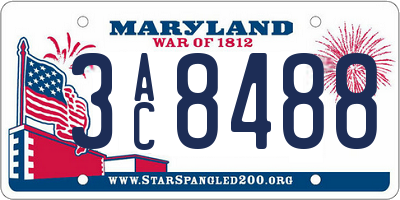 MD license plate 3AC8488