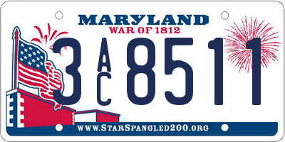 MD license plate 3AC8511