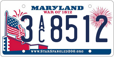 MD license plate 3AC8512