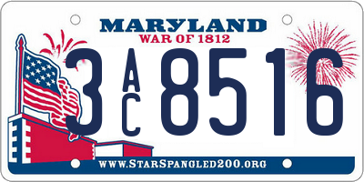 MD license plate 3AC8516