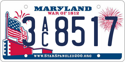 MD license plate 3AC8517